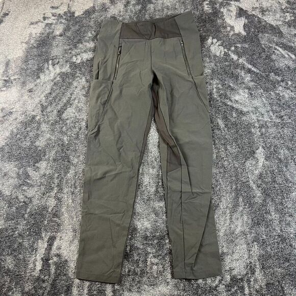 Athleta Headlands Hybrid Zipper Pocket Leggings Women's 6P Gray Nylon Athleisure - Picture 1 of 11